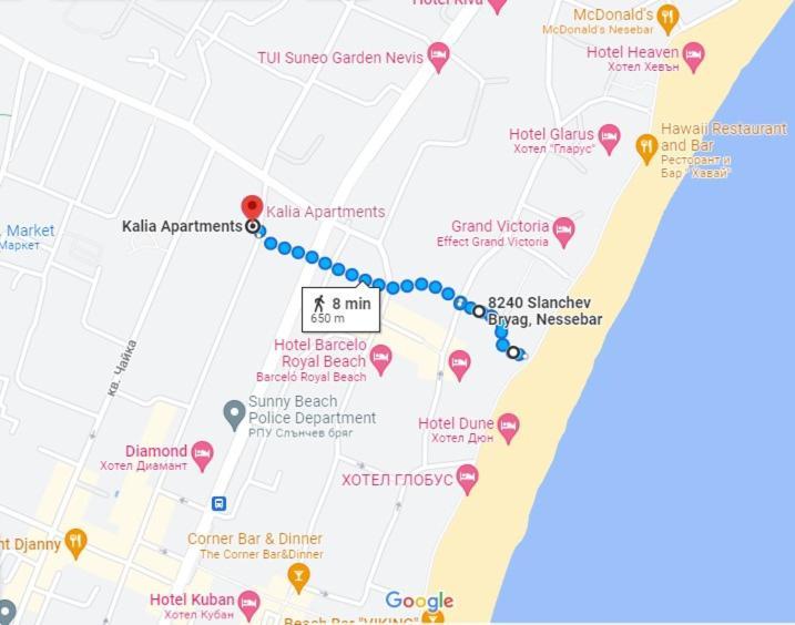 Kalia Apartment Sunny Beach 2-Zimmer+Balkon Top Ngoại thất bức ảnh